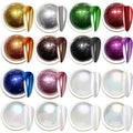 Holographic Mirror Gold White Pearl Chrome Nail Powder Kit Metallic Effect Dust UV Gel Red Silver Nail Chrome Pigment for Nails Set Art Decoration