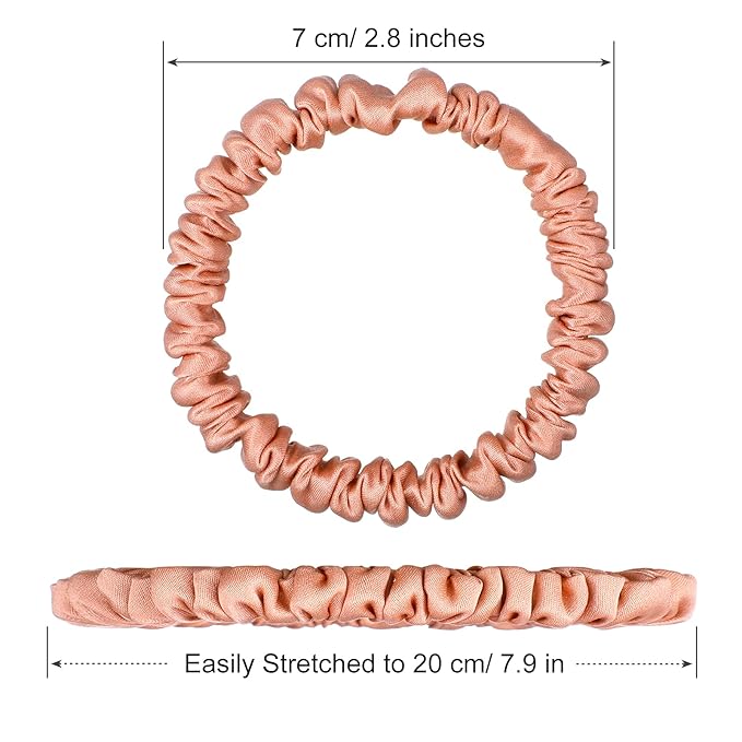 Chuangdi 9 Pieces 100% Mulberry Silk Scrunchies for Long Hair Silk Hair Ties Scrunchies for Women Girls Elastic Ponytail Holders with Gift Box(Vivid Style,Dark Colors)