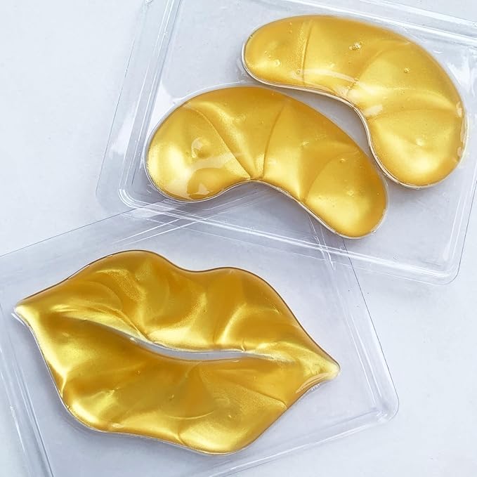 Adofect 40 Pairs Collagen Crystal Lip Mask & Eye Mask Set for Skin Care, Revitalizing, Hydrating, Traveling, Valentines Day Gifts, Bachelorette Party Accessories, Bridesmaid Gifts, Cheer Gifts