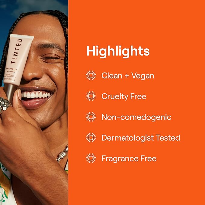 Live Tinted Hueguard Tinted Sunscreen SPF 50 - Mineral Sunscreen for Face, Skin Tint with Buildable Coverage, Dewy Glow Finish, Hydrating, Vegan, Fragrance-Free, Water & Sweat Resistant, Shade 06