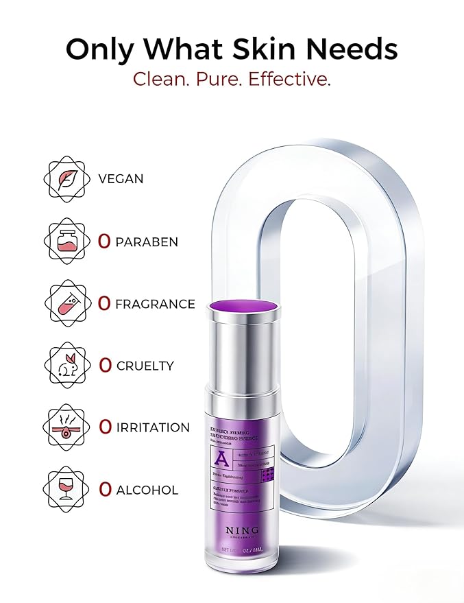 NING DERMOLOGIE Retinol Serum for Face: 300PPM Gentle for Sensitive Skin Beginners - Anti Aging & Wrinkle Peptides Serum I Collagen Booster for Night Firming & Hydrating Korean Skincare, 1.01 fl.oz