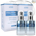 AZURE Hyaluronic & Collagen Anti Aging Eye Serum - Moisturizing, Replenishing & De-Puffing | Reduces Wrinkles, Fine Lines & Under Eye Bags | Locks In Moisture Hydrating Skin | - Pack of 2