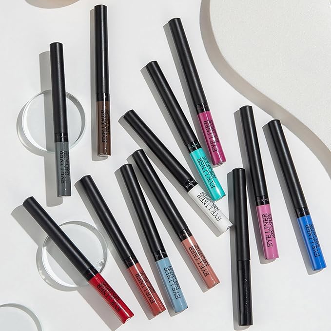 Liquid Eyeliner, Matte Colored Eyeliners, Brown Eyeliner, White Black Red Green Purple Waterproof High-pigmented Colorful Eyeliners Eye Makeup,1PC Brown