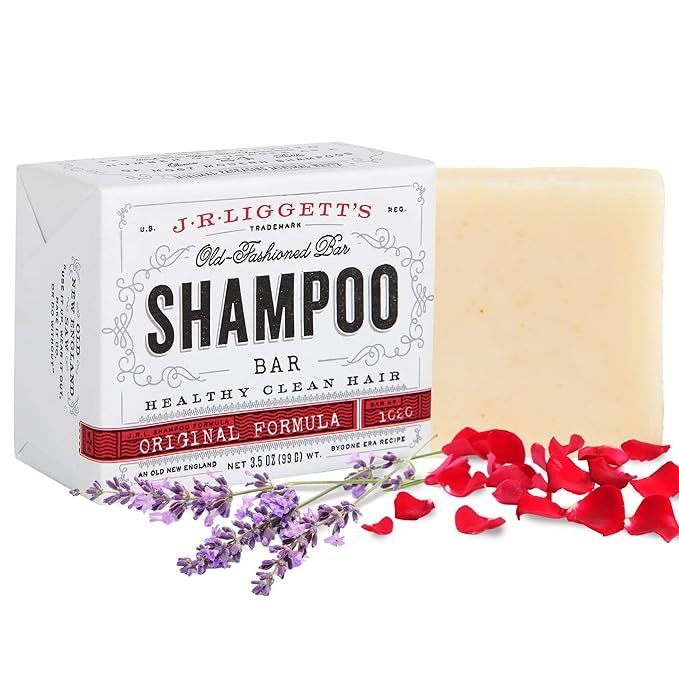 J.R.LIGGETT'S All-Natural Original Shampoo Bar - Plant-Based Solid Dry Bar For Sensitive Scalp And Color-treated Hair - Sulfate-Free With Antioxidants and Vitamins - Original Scent - Pack of 1