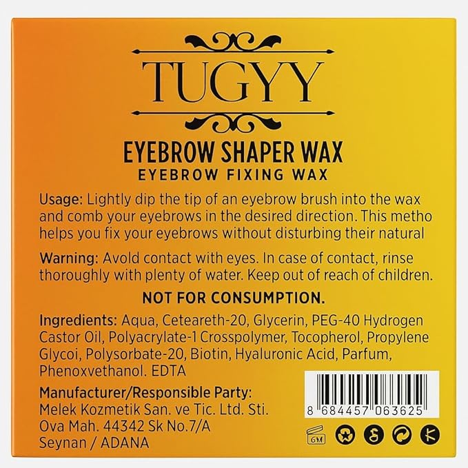 TUGYY Pro Brow Lamination Kit Clear Wax + Dual-Ended Brush | DIY Eyebrow-Long Lasting Quality | Professional Salon-Waterproof Hold | Fluffy, Feathered Brows in 1 Stroke
