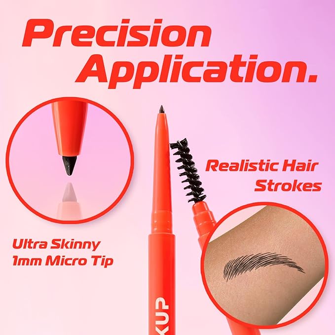 Makup Beauty Skinny Brow - Ultra Thin Eyebrow Pencil, Waterproof, Precise Micro Brow Pencil creates Hair-like Strokes for Full, Natural Brows Soft Black (Caviar)