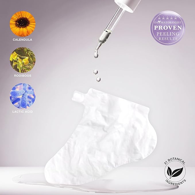 STARSKIN Magic Hour, Exfoliating Foot Mask Sock with Lactic and Glycolic Acid, Gently Removes Calluses and Dead Skin for Effective Peeling, K Beauty Skincare (1 Pack)