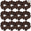Sufermoe 12 Pcs Satin Silk Hair Scrunchies, 4.5 Inch Dark Brown Soft Hair Ties for Women and Girls, Hair Accessories for Different Hairstyles and Occasions