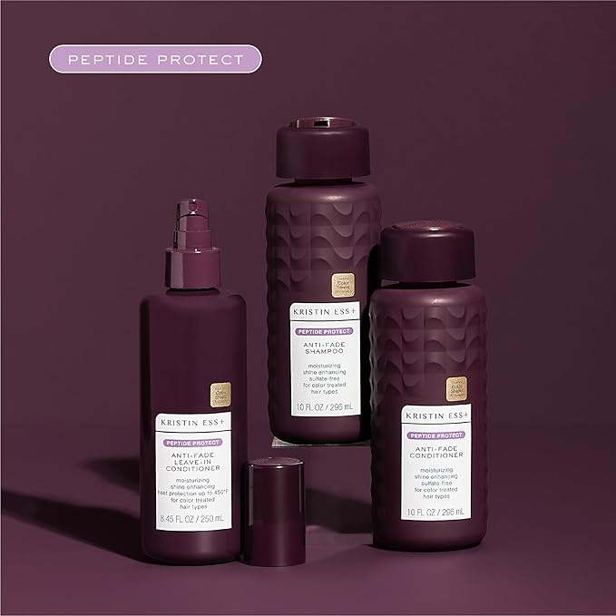 Kristin Ess+ Anti-Fade Moisturizing Conditioner with UV Color Shield & Peptide Technology for Prolonged Color Vibrancy - Sulfate Free, Paraben Free, Vegan, 10 fl oz