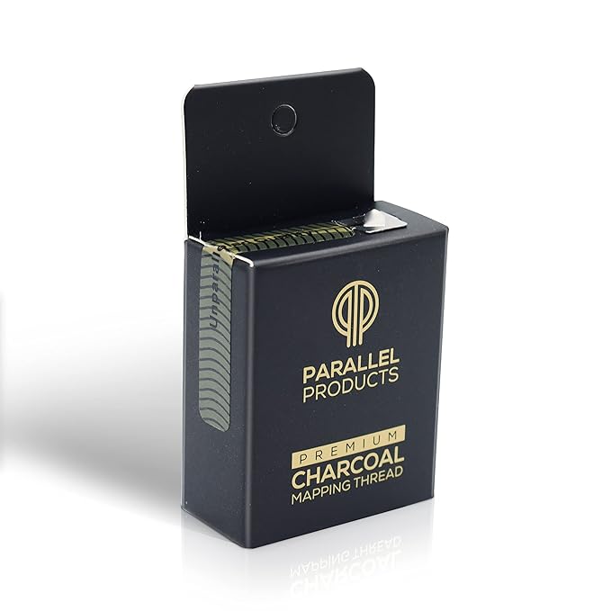 Parallel Products - Premium Eyebrow Mapping String for Microblading - Pre-Inked - 1 mm Charcoal Thread - Essential Brow Microblading Supplies - 15 Meters per Box