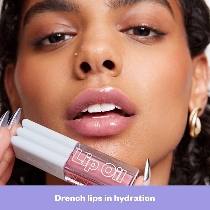Kosas Wet Lip Oil Gloss - Hydrating Lip Plumping Treatment with Hyaluronic Acid & Peptides, Non-Sticky Finish (Malibu)