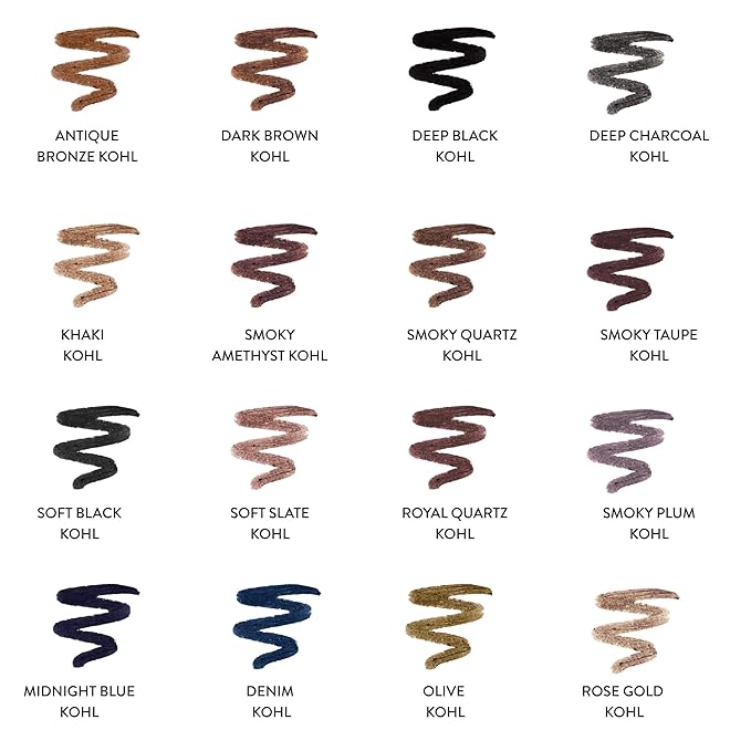 LAURA GELLER NEW YORK Kajal Longwear Kohl Eyeliner Pencil - Soft Black Kohl - Caffeine and Vitamin E - Smooth & Blendable Liner - Built-In Sharpener