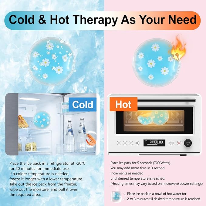 Pallesen Gel Ice Pack Reusable Cooling Eye Pads and Under Patches,Eye Hot Cold Treatment for Redness,Pain Relief Relax