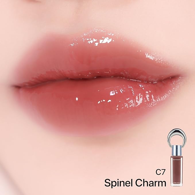 ENTROPY Makeup Glossy Lip Tint – Juicy Glow Line/Non-Sticky Hydrating Lip Gloss Tint, High Shine Finish, Buildable Sheer Color, Lip & Cheek Makeup - Spinel Charm (Soft Brown) | glossy lip tint, Non-sticky lip tint, Juicy glow lip gloss