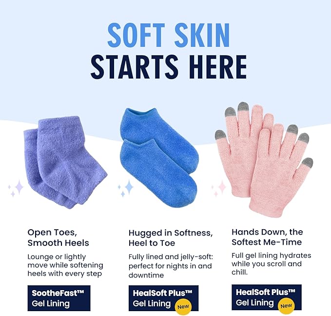 Dr. Frederick’s Original Moisturizing Gel Socks for Men & Women – Dry Feet & Cracked Heel Treatment – Full Foot Gel Lining with Mango Butter, Shea Butter, Jojoba & Coconut Oil (Blue Haven)