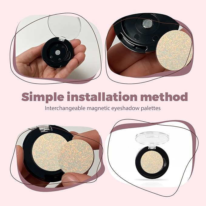 Refillable Eyeshadow Palette - Matte/Glitter/Duo-Chrome Pressed Powder & Cream Formula, Neutral/Shimmer/Smokey Multichrome, Travel-Friendly Iron Pan Refills (Chameleon, H02)