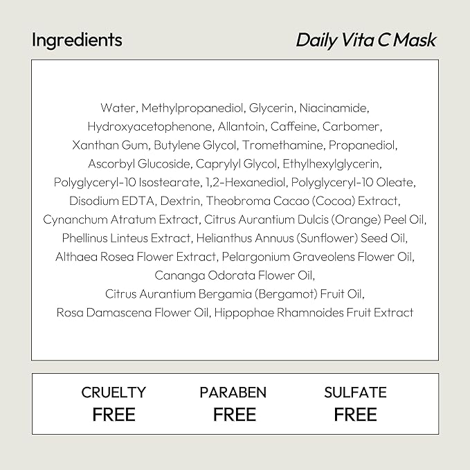 LAPCOS Vita C Sheet Mask - Rejuvenating & Revitalizing Face Masks with Vitamin C for Dull, Tired Skin - Highly Breathable Eucalyptus-derived Tencel Sheet - Korean Skin Care (Pack of 5)