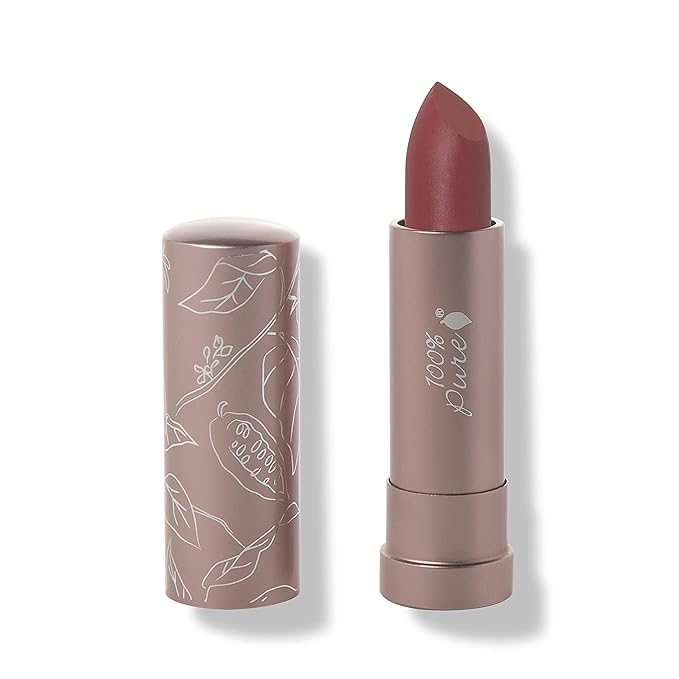 100% PURE Cocoa Butter Matte Lipstick Full Stay All Day Coverage, Lasting Moisturizing & Softening Natural Lip Color for All Skin Tones, Vegan Fruit Pigmented Savanna (Pink Mauve Cocoa) - 0.15 oz