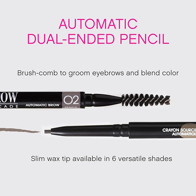 Vivienne Sabó Brow Arcade Eyebrow Pencil – Micro Definer with Brush for Natural Shaping, Long-Wear Color for Full, Defined Arches, Shade 02 Chocolate Brown, 0.035 oz