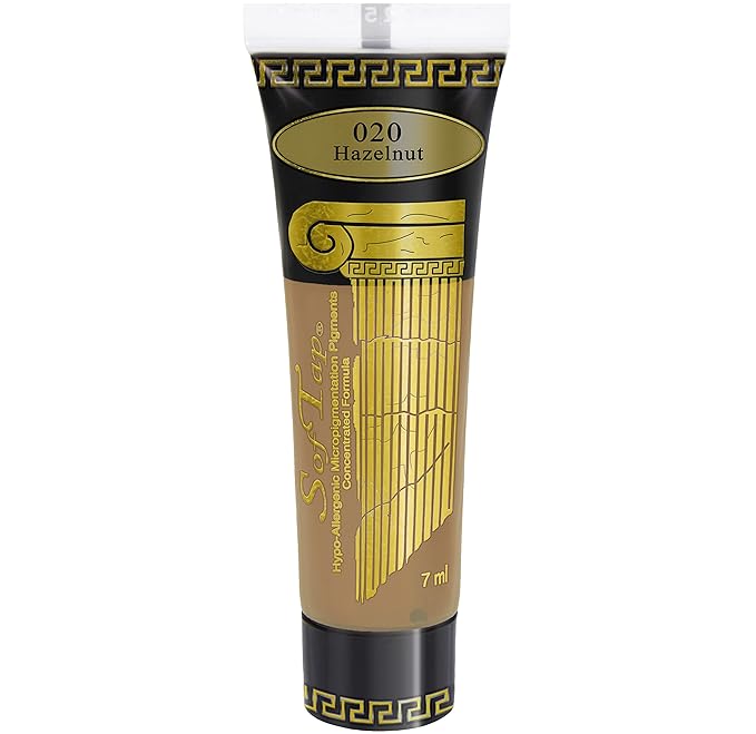 Microblading Ink for Eyebrows by SofTap® | Hazelnut Blonde Brown PMU Pigment for Nano Brows, Machine & Hand Method | Carbon-Free Inorganic Permanent Makeup Ink with Natural Healed Results