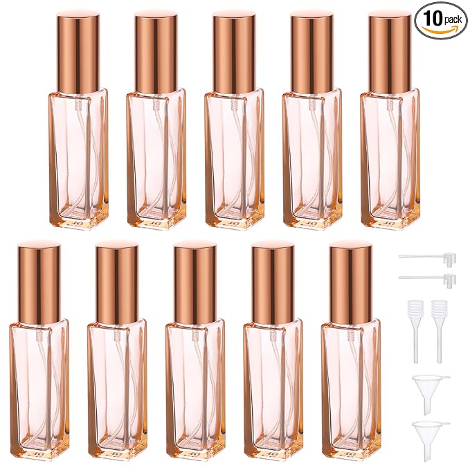 Segbeauty Travel Perfume Atomizer Refillable, 10 Packs Empty Perfume Spray Bottles, 10ML Mini Pocket Cologne Sprayer Fine Mist Atomizer Cosmetic Sample Bottle for Outgoing Party Work