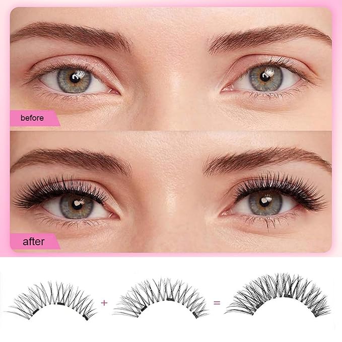 ELYANORE Premium Eyelashes Kit, Natural Wispy Reusable Lashes – No Glue Needed, Feather-Light Comfort with Magnetic Applicator, Easy Apply Lashes (5 Pairs: 2 Full + 3 Half Length)