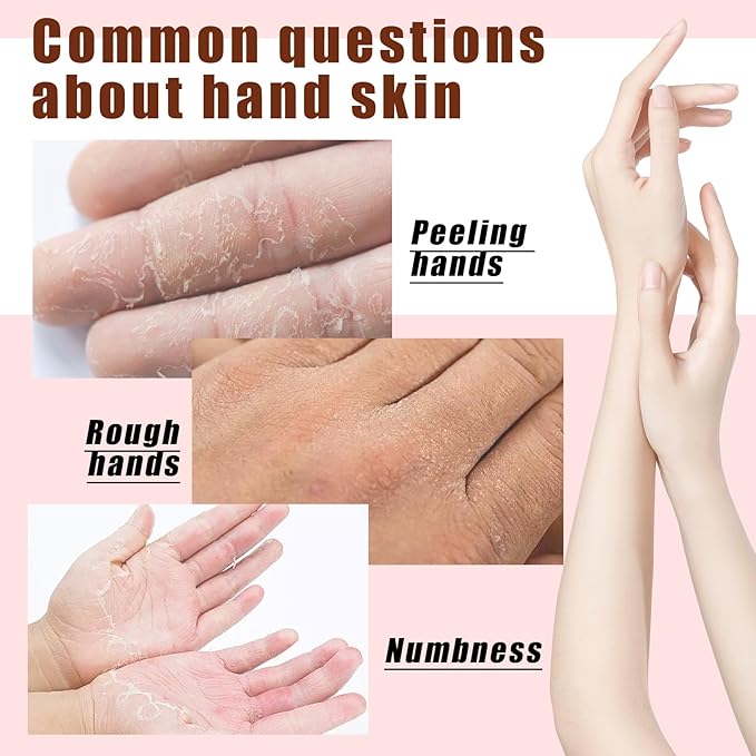 6 Pairs Hand Mask for Dry Cracked Hands,Nourishing Moisturizing Gloves,Hands Moisturizer for Deep Moisturizing,Silky Smooth Moisturizing Gloves,Hand Care Mask Set(D)