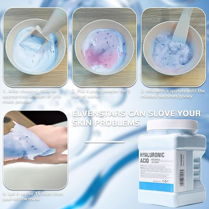 Collagen Jelly Mask – Jelly Mask for Facials & Vajacial, Mascarilla Hidroplástica Facial,Esthetician Supplies for All Skin Types (Hyaluronic Acid)