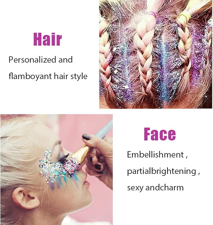 MEICOLY Green Face Body Glitter,St Patricks Day Chunky Hair Glitter for Women Kids,Self-Adhesive Holographic Green Accessories Irish Parade Makeup,Spirit Day Wear,Alien Costume,Festival Rave Outfits
