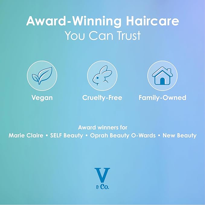 V&Co. Moisturizing Conditioner 12 Oz. - Sulfate Free, Color Safe, and Gentle Formula with Peptide Technology Boosting Hydration for Dry, and Color Treated Hair