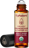 UpNature Beauty Castor Oil Roll On Eye Roller - 100% Organic Frankincense and Castor Oil for Face, Dark Circles, Fine Lines, Under Eyes and Skin