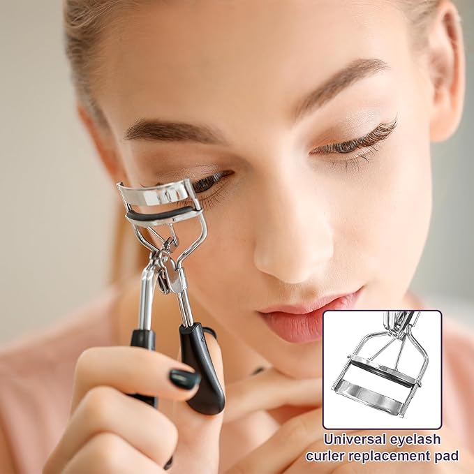 100 Pack Eyelash Curler Refills Eye Lash Curler Pads Universal Eye Lash Curlers Refill Pads High Elasticity Silicone Replacement Pad Gentle Safe on Lashes Compatible with Eyelash Curlers