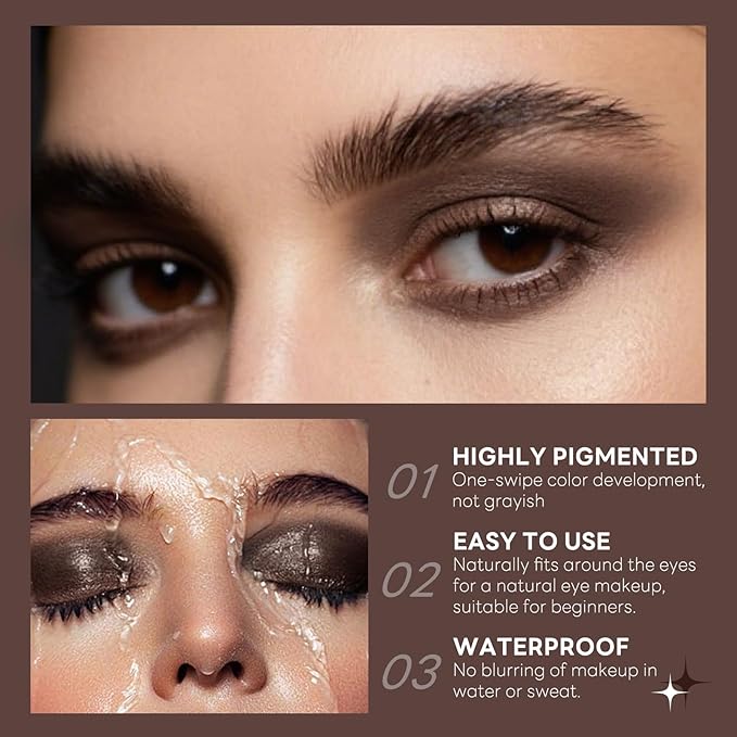 HOSAILY Dark Brown Single Matte Nude Eyeshadow, Velvet Neutral Eye Shadow for Older Women Pressed Powder Primer Base Makeup, High Pigmented LongLasting Eye Shadow Palette Makeup, sombras para ojos 04