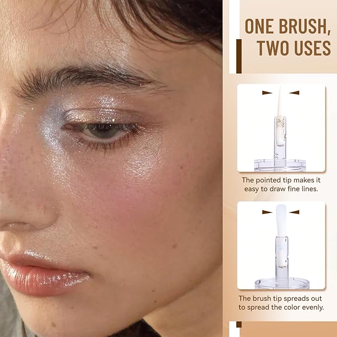 Liquid Eyeshadow, Long-Lasting Matte/Pearlescent eyeshadow, Cut Crease Eyeshadow Gel, High-Pigmented for Bold Eye Makeup, for day-to-night transitions (Graceful, Pearl)