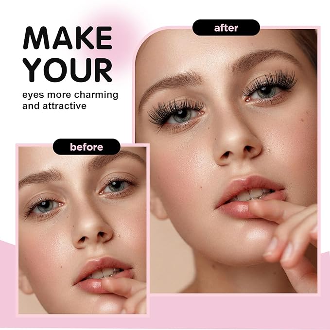 Uilulu Lash Clusters kit 9-16mm DIY Lash Extension Kit 280 30D D Curl Lash Clusters 0.07D Natural Individual Lashes Clusters False Eyelashes Wispy Eye Lash Kits Extensions Kit