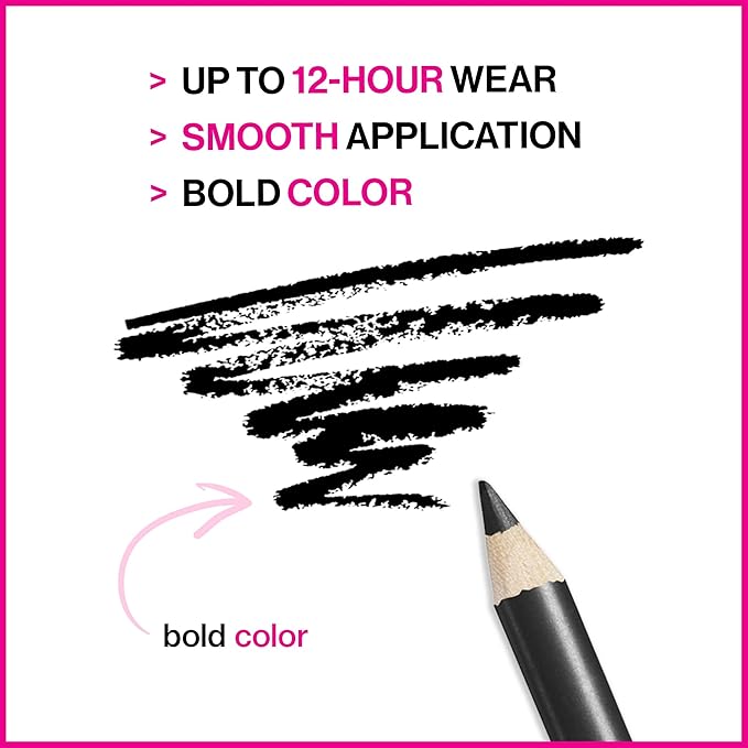 wet n wild Color Icon Kohl Eyeliner Pencil - Rich Hyper-Pigmented Color, Smooth Creamy Application, Long-Wearing Matte Finish Versatility, Cruelty-Free - Baby's Got Black (Pack of 2)