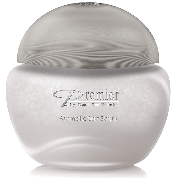Premier Dead Sea Aromatic Salt Scrub for Hands Feet & Body Exfoliating Body Scrub w/Jojoba Sweet Almond Grape Seed Oils Vitamin E Foot Exfoliator for Women & Men, Breeze Scent, 10.5 Oz