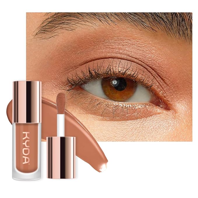 KYDA Liquid Matte Eyeshadow, Warm Brown Umber Eyeshadow, Long-wearing Crease-Resistant Velvet Eyes Tint, Smooth Cream-to-Powder Texture, High Pigmented Eye Shadow Makeup