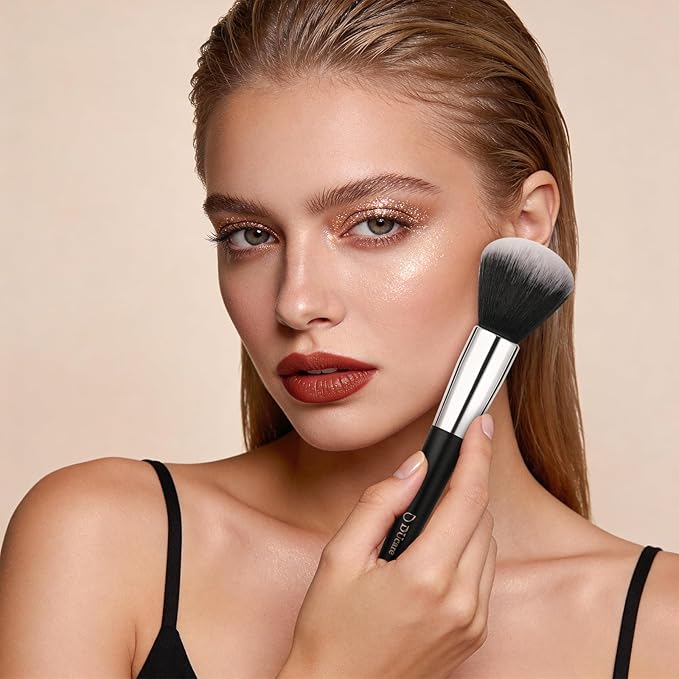 DUcare Travel Makeup Brushes with Case 10Pcs Makeup Brush set Premium Synthetic Kabuki Foundation Blending Brush Face Powder Blush Concealers Eye Shadows with bag