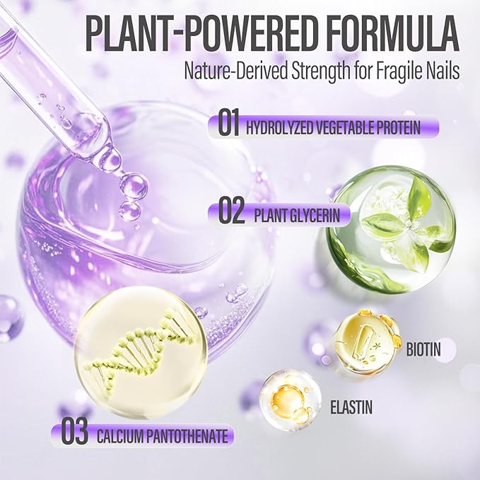 CHUCHU Nail Growth Serum for Summer: 15ML Lavender Organic Nail Oil with Vitamin B & E - Moisturizes Repairs and Promotes Nail Growth - Prevents Dryness Hangnails Non-Greasy
