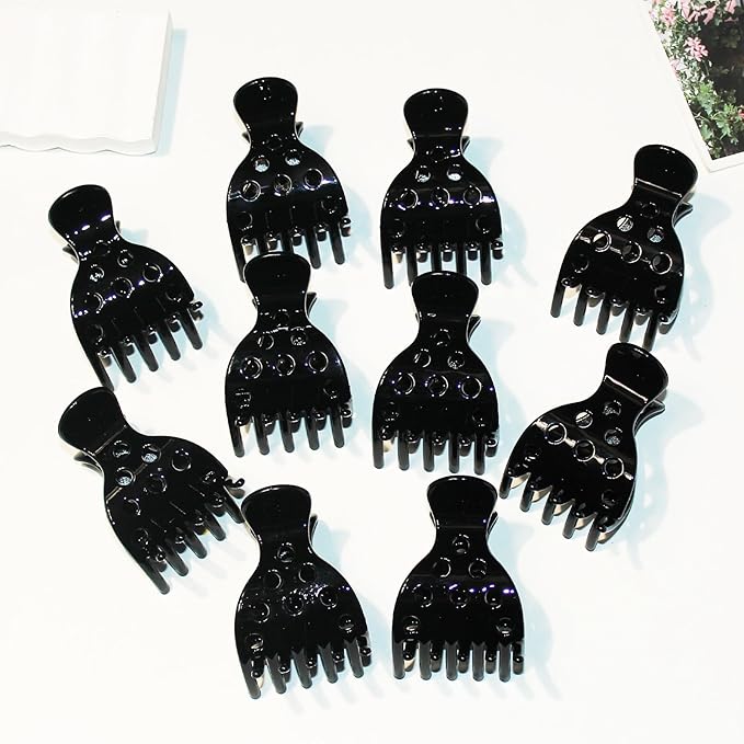 10 PCS Hair Volume Clip for Thick Hair, Root Clips for Curly Hair Volume,Black Claw Clips for Women Root Lifting for Curl
