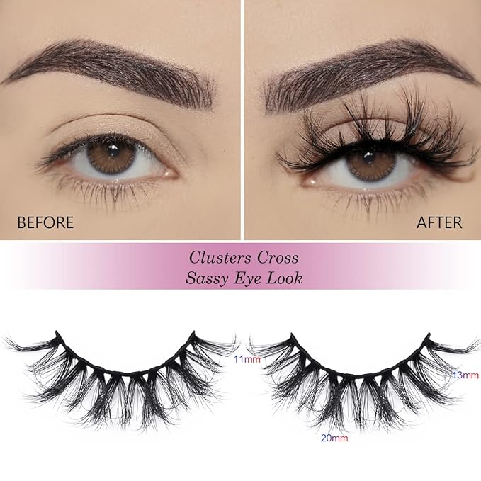APCYUST Lash Wholesale Wispy False Eyelashes 3D Mink Eyelash 10 Pairs 5 Styles Fluffy Fake Lashes Bulk with Individual Case