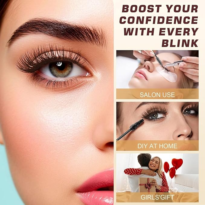 Eyelash & Eyebrow Color Kit, 2 in 1 Professional Lash & Brow Color Kit, Easy to Use with Natural Results, DIY Hair Coloring Eye Lash & Eye Brow Set for Beginner Salon Beauty 7ml (Coffee/Dark Brown)