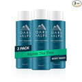 Oars + Alps Body Wash for Men, Mens Body Wash & Face Cleanser with Vitamin E & Antioxidants, Moisturizing, Paraben & Sulfate Free Cleanser, Alpine Tea Tree, 3pk
