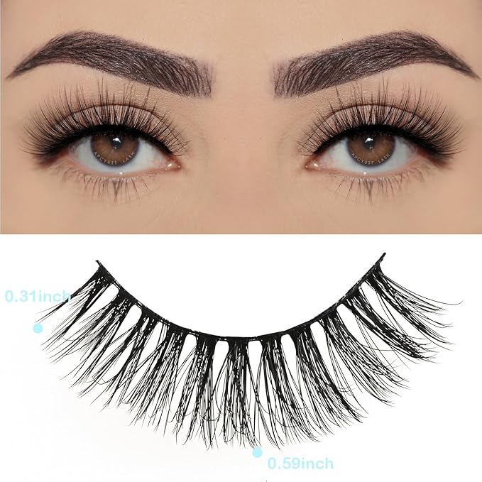 APCYUST Wispy Lashes Bulk 30 Pairs Natural Strip Eyelashes Wholesale Cat Eye Lash Sets Short Thick Fluffy False Mink Eyelash Strips Full Small Fake Pestañas Postizas with Portable Pack