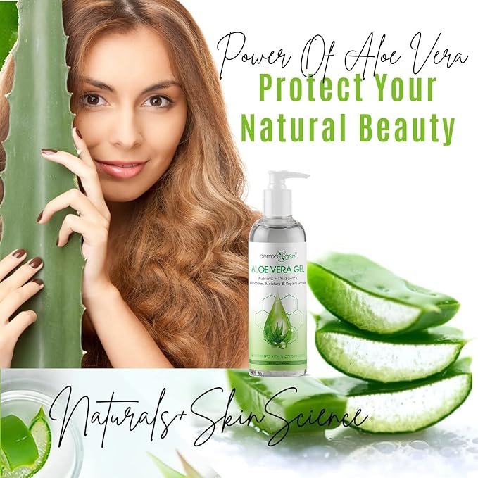 Aloe Vera Gel with Witch Hazel, Vitamin C, and Vitamin E - Skin Soothes, Moisture, and Repair Formula for Face and Body - Nutrient-Rich, Organic 100% Pure Aloe Vera - 16 FL OZ