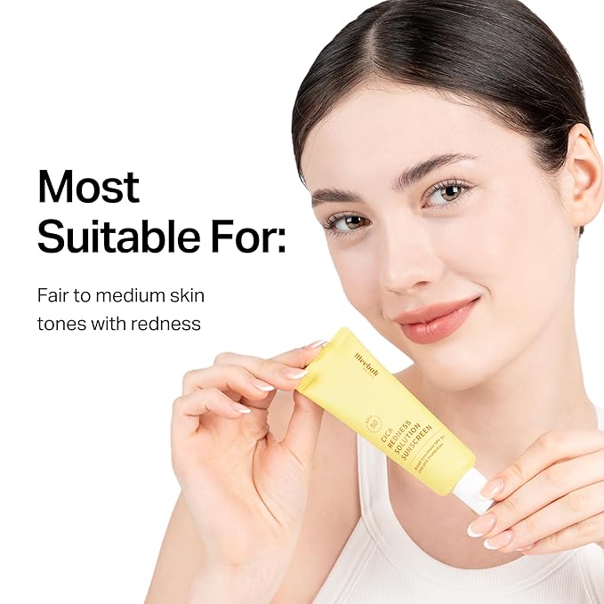 Meebak Cica Redness Solution Sunscreen - Color Corrector SPF 50, Green to Beige CC Cream with Centella and Ceramide - Redness Reducing Skincare for Fair-to-Medium Skin Tones - Korean Sunscreen
