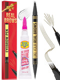 Vevivia Eyebrow Pen - Eyebrow Gel Clear, Dual-Ended Eye Brow Pencils for Women with 4-Fork-Tip and Precise Brush-Tip for Natural Hair-Like Strokes, Last All Day Eyebrow Pencil, Light Brown