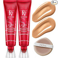 FV 2 Pack Dewy Liquid Foundation Makeup, Waterproof & Lightweight, Natural Finish with Medium Coverage, Hydrating Foundation for Dry and Normal Skin (Nourishing Toffee)