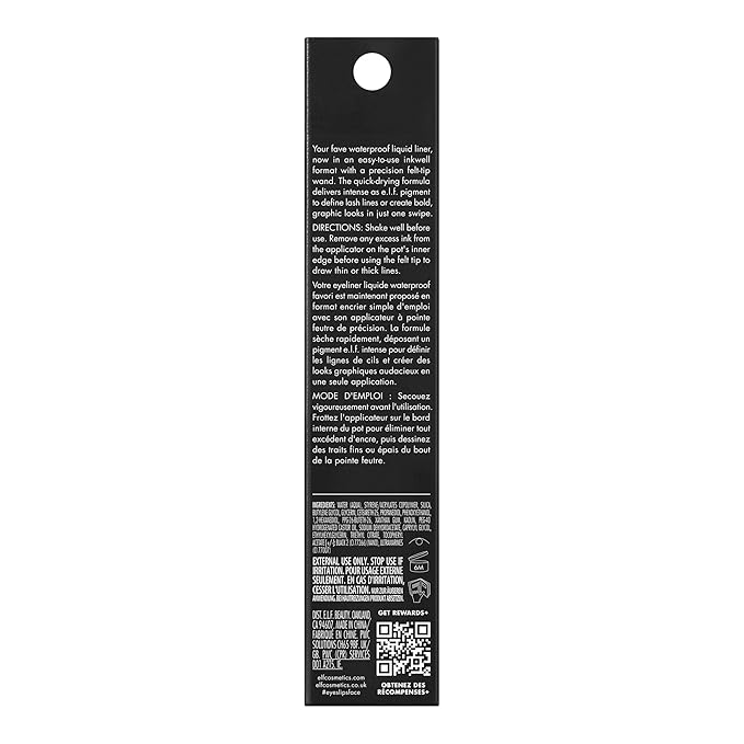 e.l.f. H2O Proof Inkwell Eyeliner Pen, High-pigment, Waterproof Liquid Eyeliner, Delivers A Matte Finish, Vegan & Cruelty-free, Film Noir